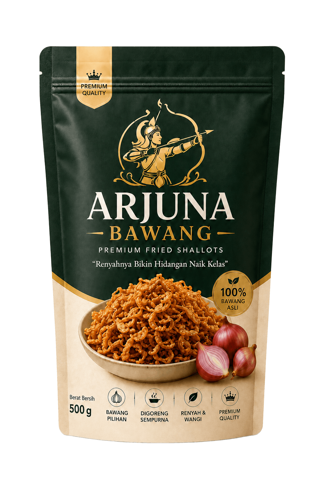 Bawang goreng yang siap dihidangkan